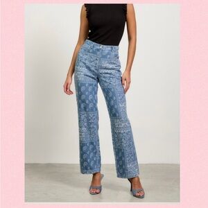 🌸Anthropologie “Skies are Blue” Bandana Print Jeans🌸
